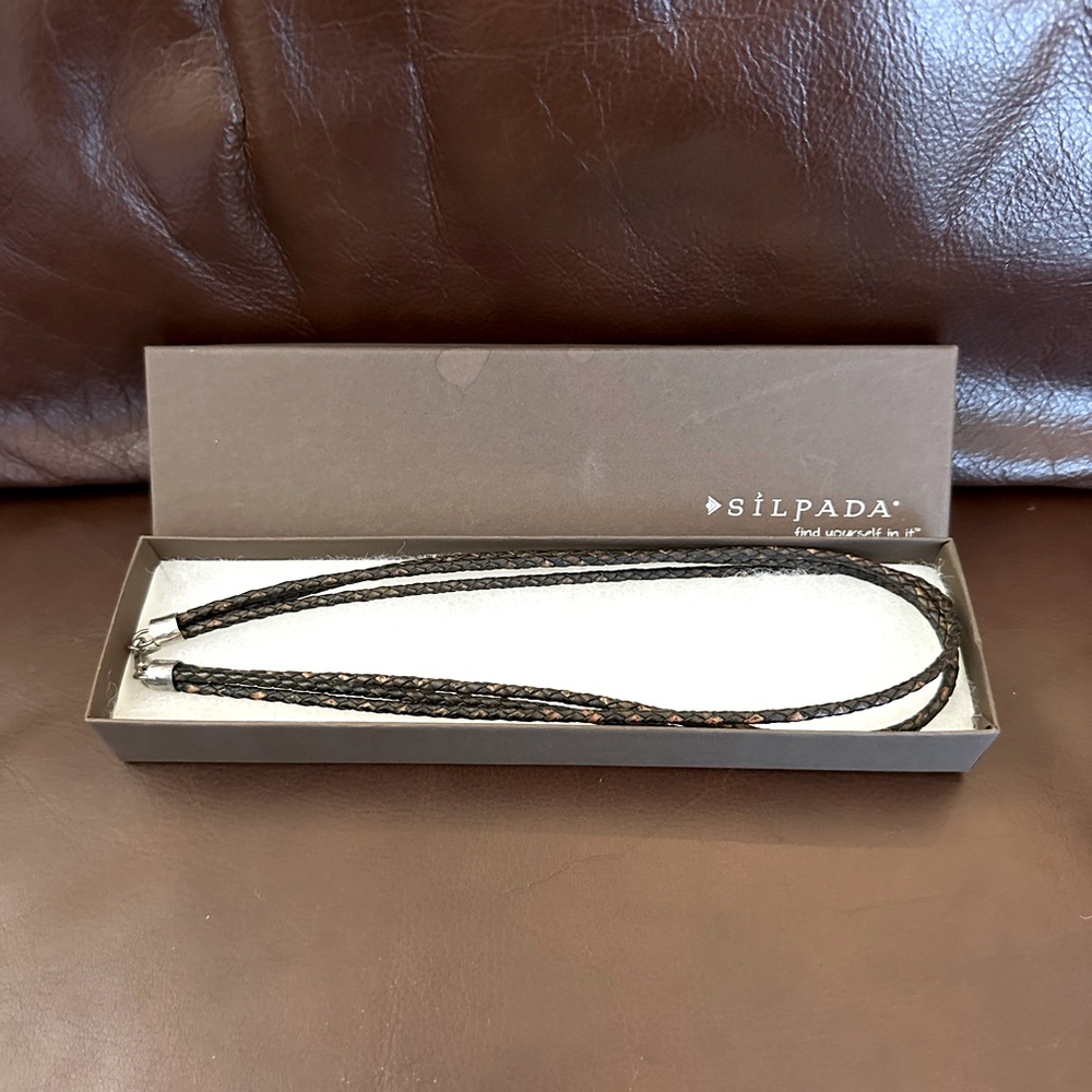 Silpada Triple Strand Braided Leather Necklace